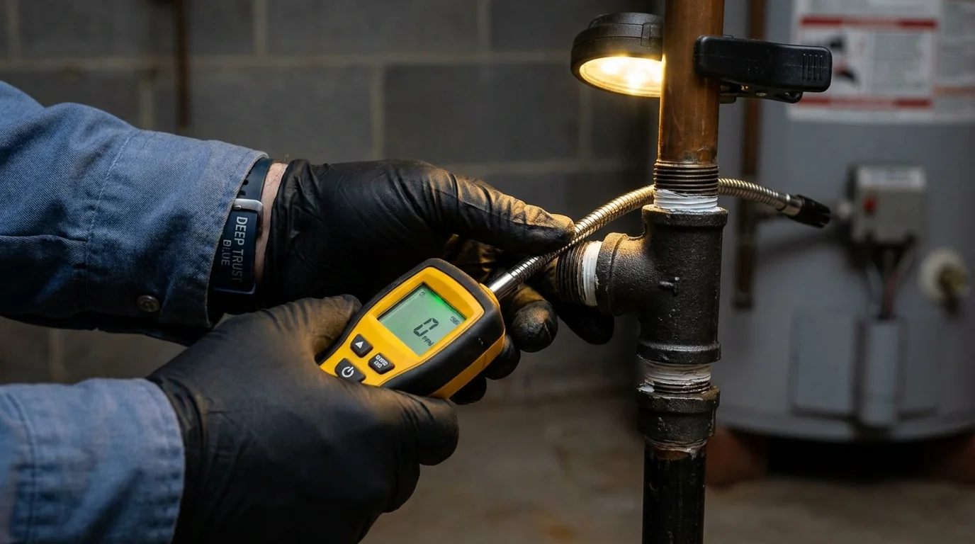 Gas leak detection with electronic sniffer by Johns Plumbing LLC in Apollo Beach