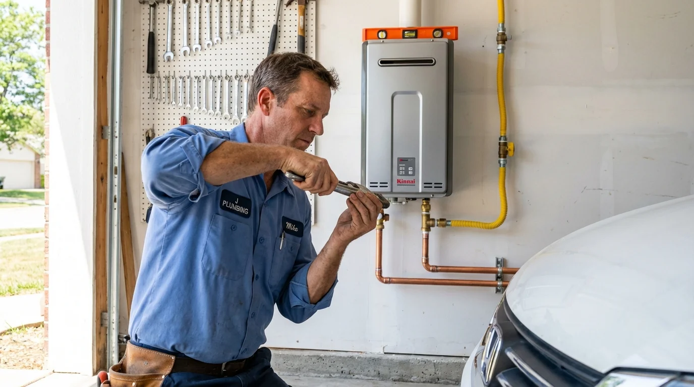 Tankless water heater installation by a Johns Plumbing LLC plumber in Apollo Beach